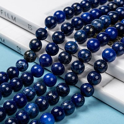 Natural Lapis Lazuli Beads Strands G-G087-8mm-1