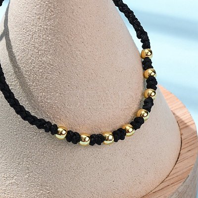 Polyester Cord Braided Bead Bracelets for Women BJEW-L698-03G-01-1