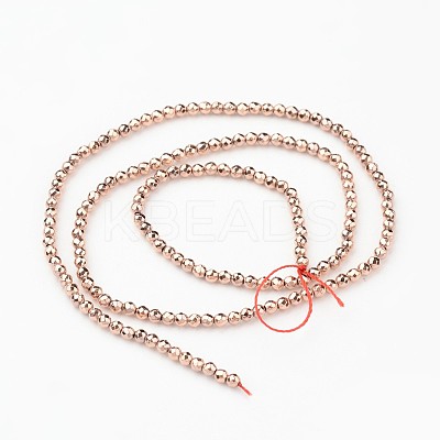 Eco-Friendly Long-Lasting Plated Non-magnetic Synthetic Hematite Smooth Beads Strands G-I175-34-2mm-RG-1