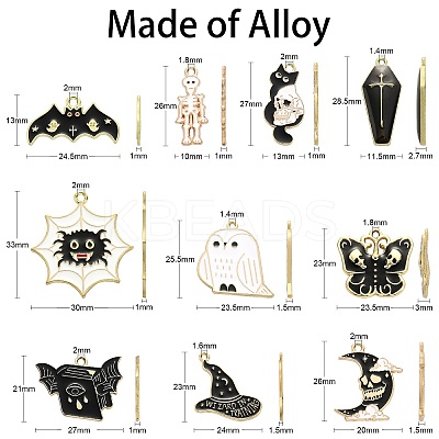 20Pcs 10 Styles Alloy Enamel Pendants ENAM-CJ0004-33-1