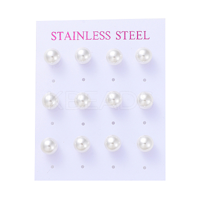 Plastic Imitation Pearl Stud Earrings LS-STAS-D0001-03-P-1