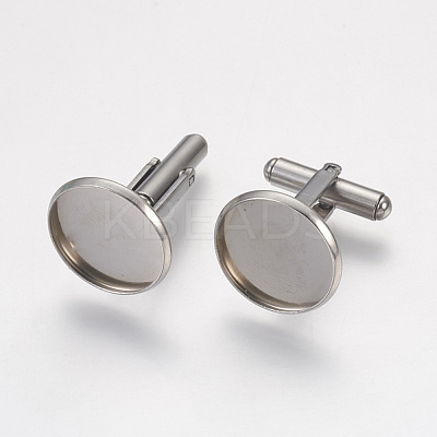 Tarnish Resistant 304 Stainless Steel Cuffinks STAS-G187-23P-18mm-1