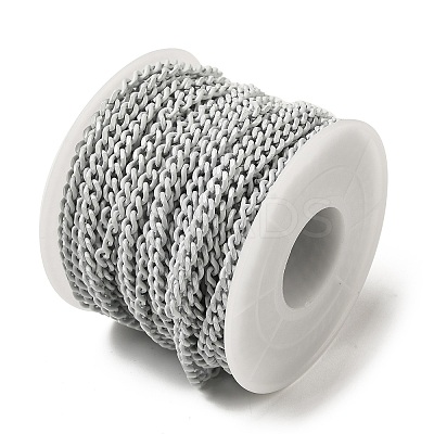 Spray Painted 304 Stainless Steel Curb Chains STAS-B067-05B-09-1