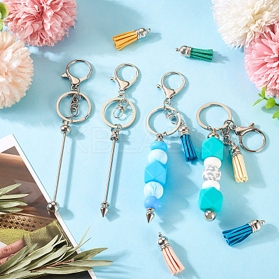 DIY Alloy & Aluminum Alloy Bar Beadable Keychain Making Kits DIY-TA0012-43P-1
