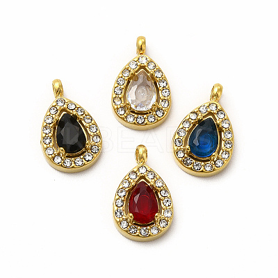PVD Vacuum Plating 304 Stainless Steel Cubic Zirconia Pendants STAS-A076-01G-1