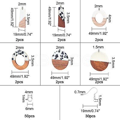 DIY Wooden Dangle Earring Making Kits DIY-OC0006-44-1