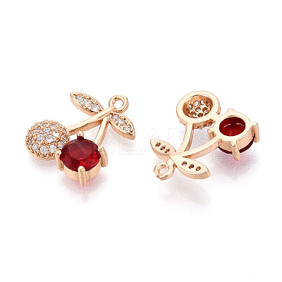 Brass Micro Pave Cubic Zirconia Pendants KK-T074-71KCG-02-1