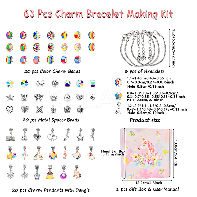 DIY European Bracelet Making Kits DIY-YWC0006-03A-1