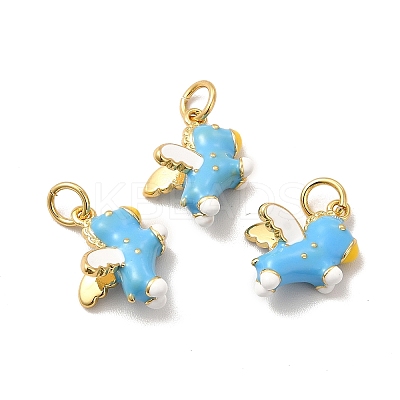 Rack Plating Brass Enamel Pendants KK-A177-20G-02-1