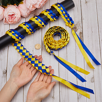 Two Tone Graduation Ribbon Leis FIND-WH0423-78C-1
