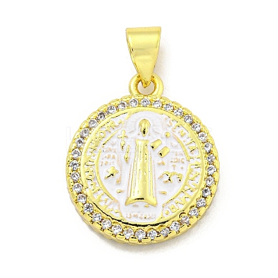 Rack Plating Brass Micro Pave Cubic Zirconia Pendants KK-B091-22G-08-1