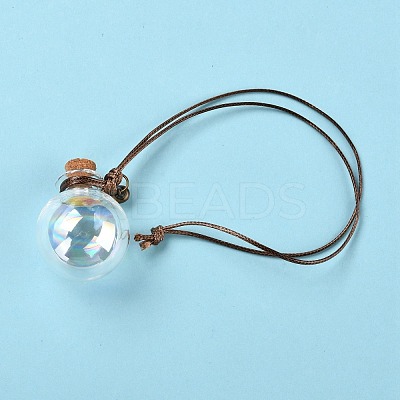 Round Glass Cork Bottles Ornament GLAA-D002-06-1