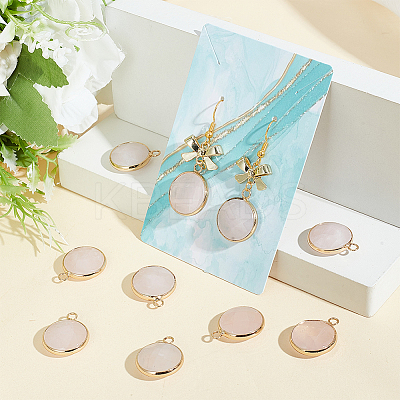 10Pcs Natural Rose Quartz Pendants G-BBC0001-37A-1