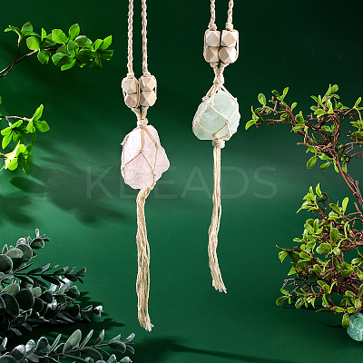 2Pcs 2 Styles Natural Gemstone Pendant Decoratinon HJEW-CA0001-13-1