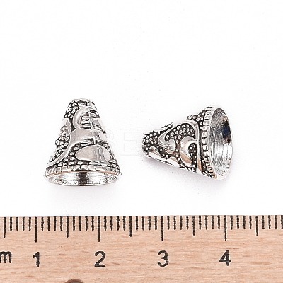 Tibetan Style Cone Alloy Bead Caps X-PALLOY-I112-09AS-1