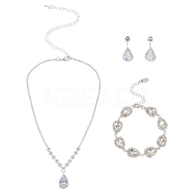 Crystal Rhinestone Jewelry Set SJEW-GO0001-01-1