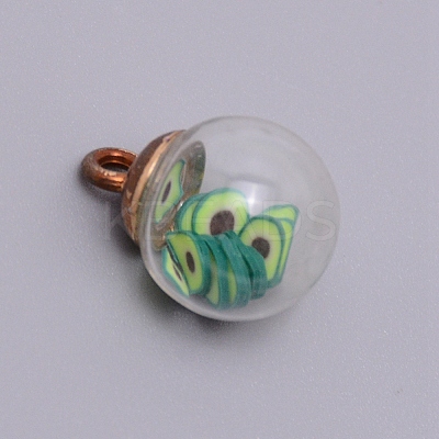 Transparent Glass Globe Pendants GLAA-WH0026-01A-1