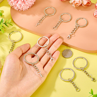 60Pcs 6 Styles Iron Split Key Rings FIND-TA0008-13-1