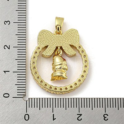 Christmas Brass Micro Pave Cubic Zirconia Pendants KK-H468-01E-01G-1