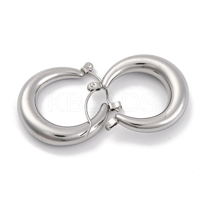 Non-Tarnish Moon Stainless Steel Hoop Earrings EJEW-H013-10P-1