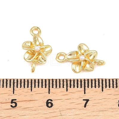 Brass with ABS Plastic Imitation Pearl Connector Charms KK-Z151-01G-02-1