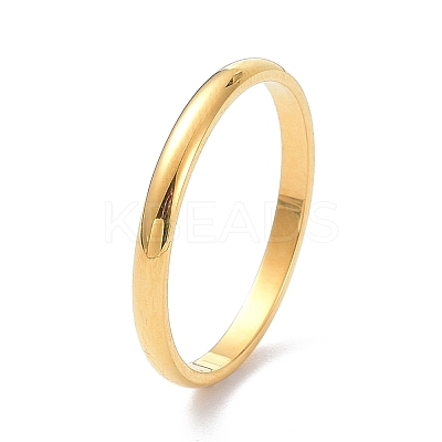 2mm Polished Plain Dome Finger Ring for Girl Women RJEW-C012-05E-G-1