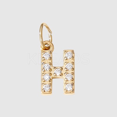 Stainless Steel Cubic Zirconia Pendants with Jump Rings X-FIND-PW0024-08H-1
