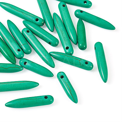 20Pcs Synthetic Turquoise Graduated Spike Beads G-TA0001-44-1