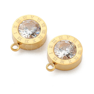 304 Stainless Steel Rhinestone Charms X-STAS-Z009-17G-1