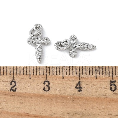 Brass Micro Pave Cubic Zirconia Charms KK-U056-26P-1