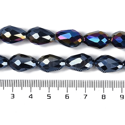 Opaque Solid Color Electroplate Glass Beads Strands EGLA-N013-P8mm-B01-1