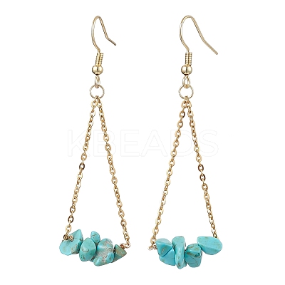 304 Stainless Steel with Synthetic Gemstone Dangle Earrings EJEW-JE06010-10-1