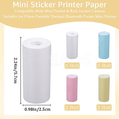 3 Sets 2 Styles Direct Thermal Paper Roll DIY-CP0010-89-1