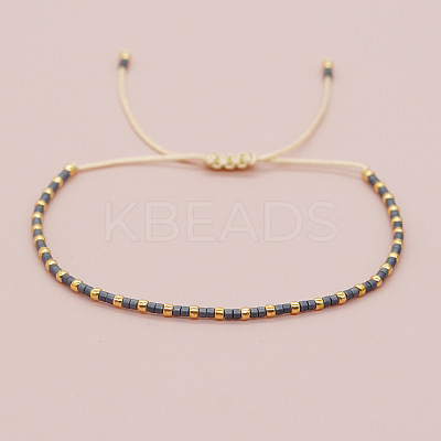 Glass Seed Beads Braided Bead Bracelets MT5795-8-1
