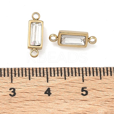 Birthstone 304 Stainless Steel Rhinestone Connector Charms STAS-L022-576G-02-1