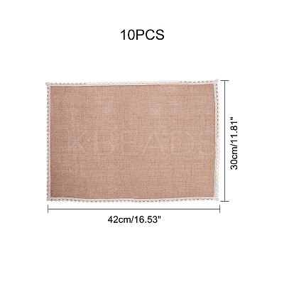 Braided Jute and Lace Non-Slip Insulation Pad LS-AJEW-WH0066-01-1