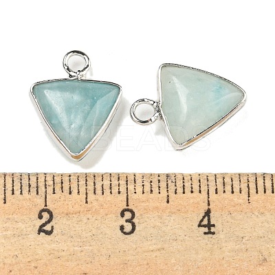 Natural Flower Amazonite Triangle Charms G-K338-24P-1