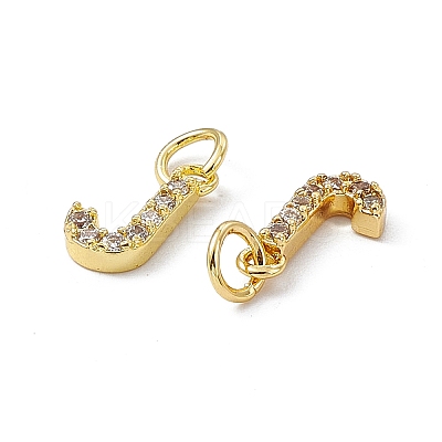Real 18K Gold Plated Brass Micro Pave Clear Cubic Zirconia Charms KK-E068-VB452-J-1
