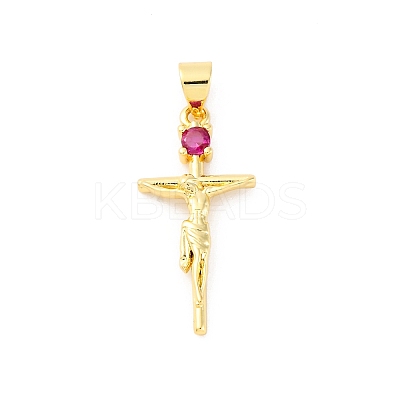 Brass Micro Pave Cubic Zirconia Pendants KK-S510-07G-1