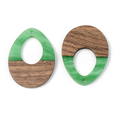 Opaque Resin & Walnut Wood Pendants LS-RESI-S389-014A-C03-1