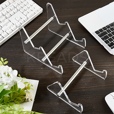 2Pcs 2 Style Acrylic Keyboard Display Stands with Platinum Plated Iron Supports ODIS-CP0001-13-1