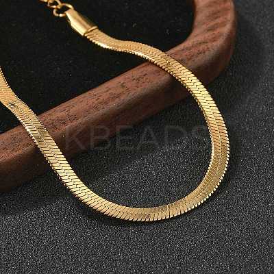 304 Stainless Steel Herringbone Chains Bracelet for Men Women BJEW-D450-01G-02-1