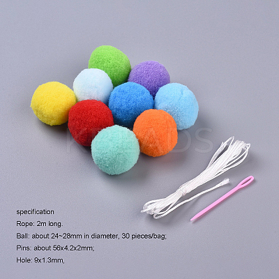 Felt Ball Garlands AJEW-CJC0001-41B-1