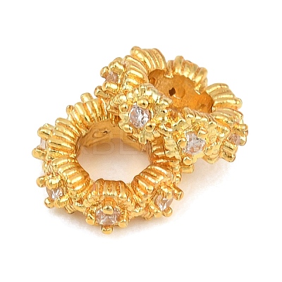 Brass Micro Pave Clear Cubic Zirconia European Beads KK-CBA6A75-44G-1