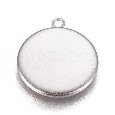Non-Tarnish 304 Stainless Steel Pendant Cabochon Settings STAS-G127-13-16mm-P-1