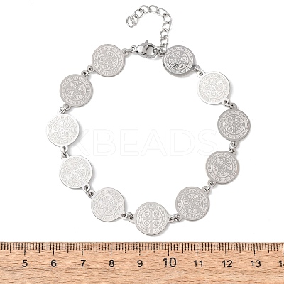 Religion 304 Stainless Steel Link Chain Bracelets for Women BJEW-F524-01P-1
