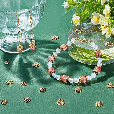 360Pcs 15 Style Tibetan Style Alloy Caps FIND-PH0018-49-1