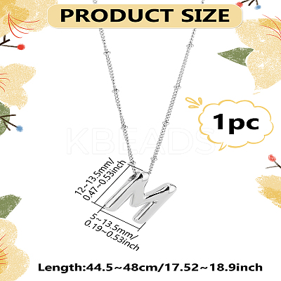 1pc Brass Chain with Alloy Letter Pendants Necklaces NJEW-LP0001-41M-P-1