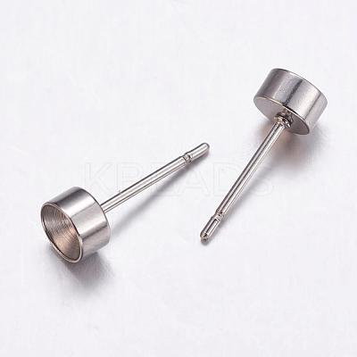 Non-Tarnish 304 Stainless Steel Stud Earring Findings STAS-K146-015-5mm-1