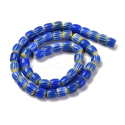 Handmade Lampwork Chevron Beads Strands LAMP-K041-01B-15-1